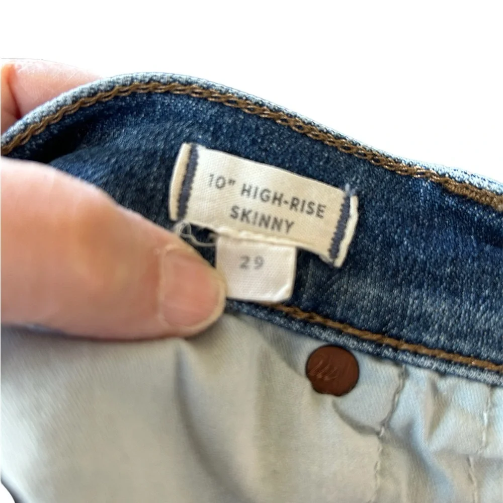 MADEWELL 10” Highrise Skinny Jeans Size 29